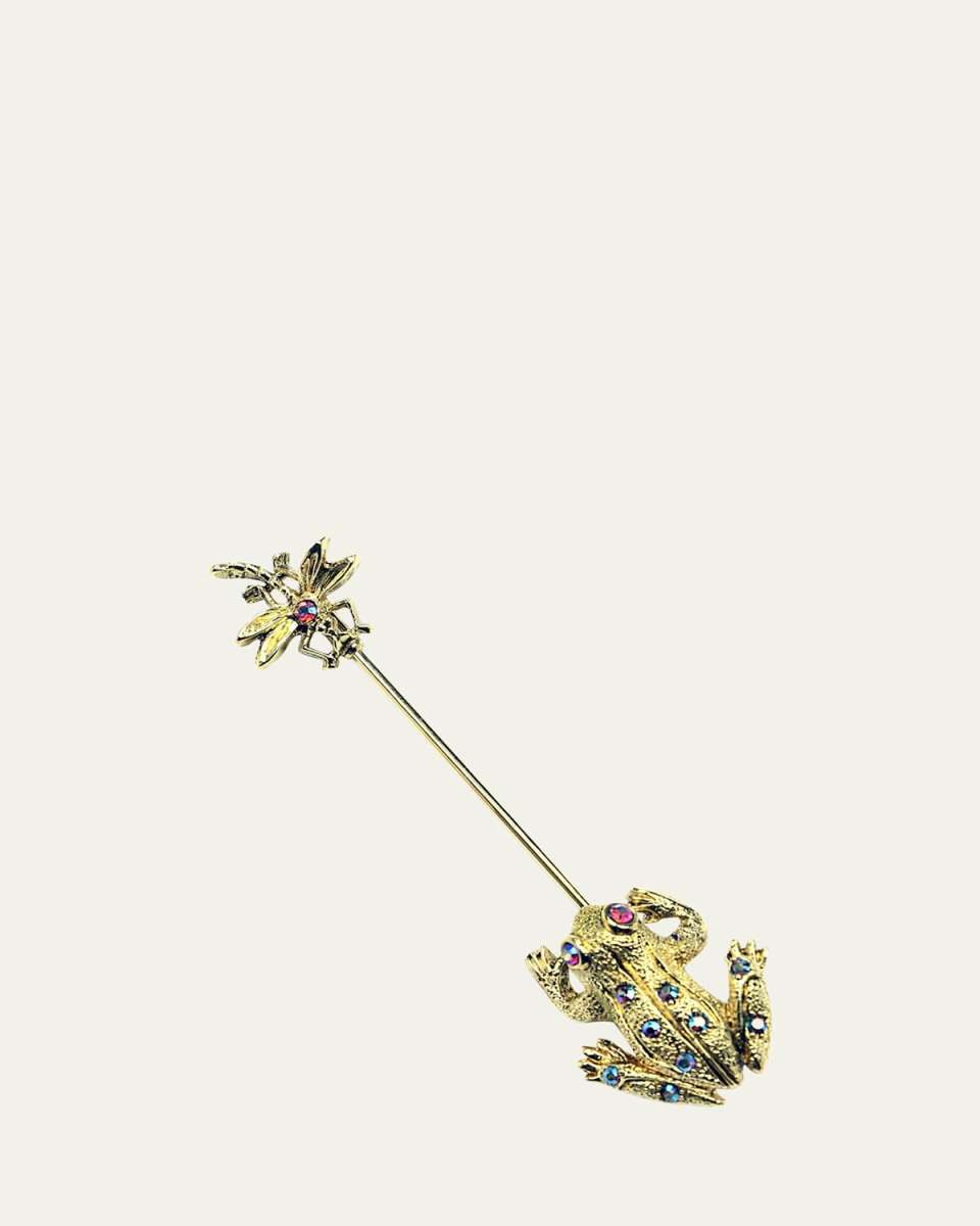 Crystal Frog & Insect Pin